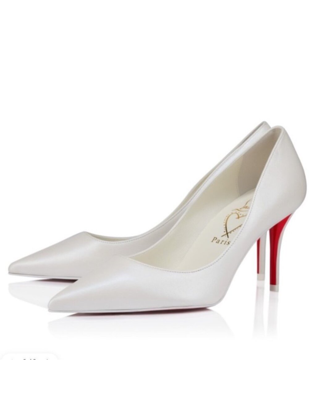 Christian Louboutin Miss Z Pumps Pointed Toe Wedding White 80mm Heels Size 41